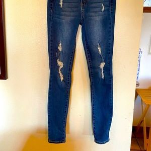 SO high rise ripped blue jeans size Juniors 1